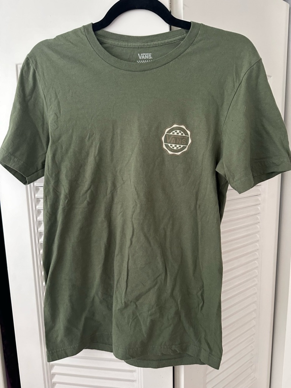 Vans Olive Crew Neck Short Sleeve Tee with Chest Badge